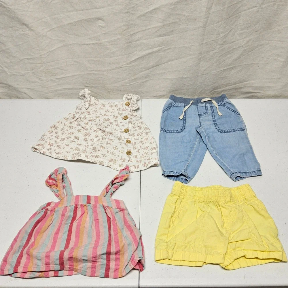 Baby Girl 6M Clothing Lot - Carter's, Rabbit & Bear, Okie Dokie - 9 Piece Bundle